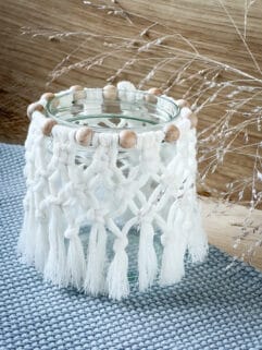 Windlicht mit Makramee DIY