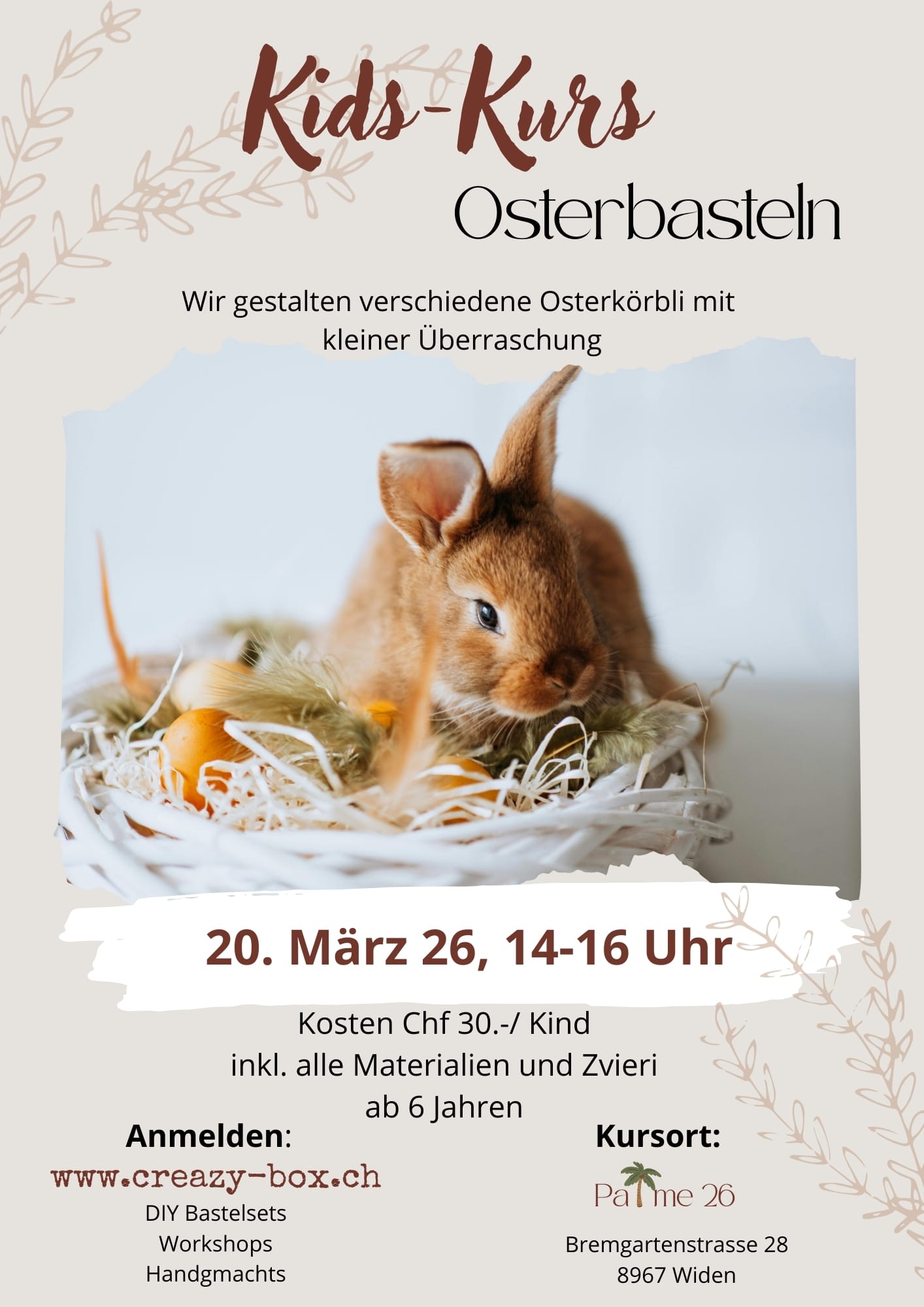 Kids-Kurs: Osterbasteln - 20. März 2026