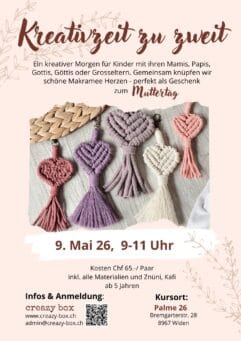 Kreativzeit zu zweit - Muttertagsknüpfen - 9. Mai 2026