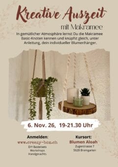 Kreative Auszeit - Makramee Blumenhänger - 6. Nov. 2026