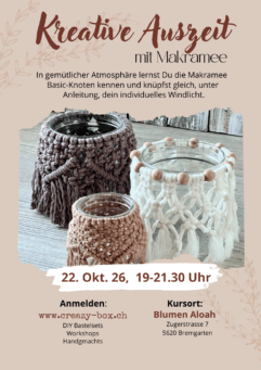 Kreative Auszeit - Makramee Windlicht - 22. Okt 26