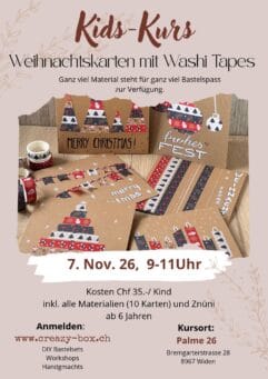 Kids-Kurs: Weihnachtskarten mit Washi Tapes 🎄✨ - 7. November 2026